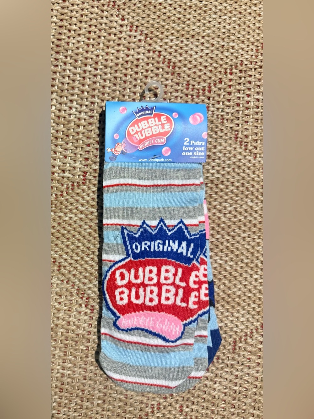 New Dubble Bubble Gum Low Cut Unisex Socks 2 Pair Pack One Size Fits Most Adults